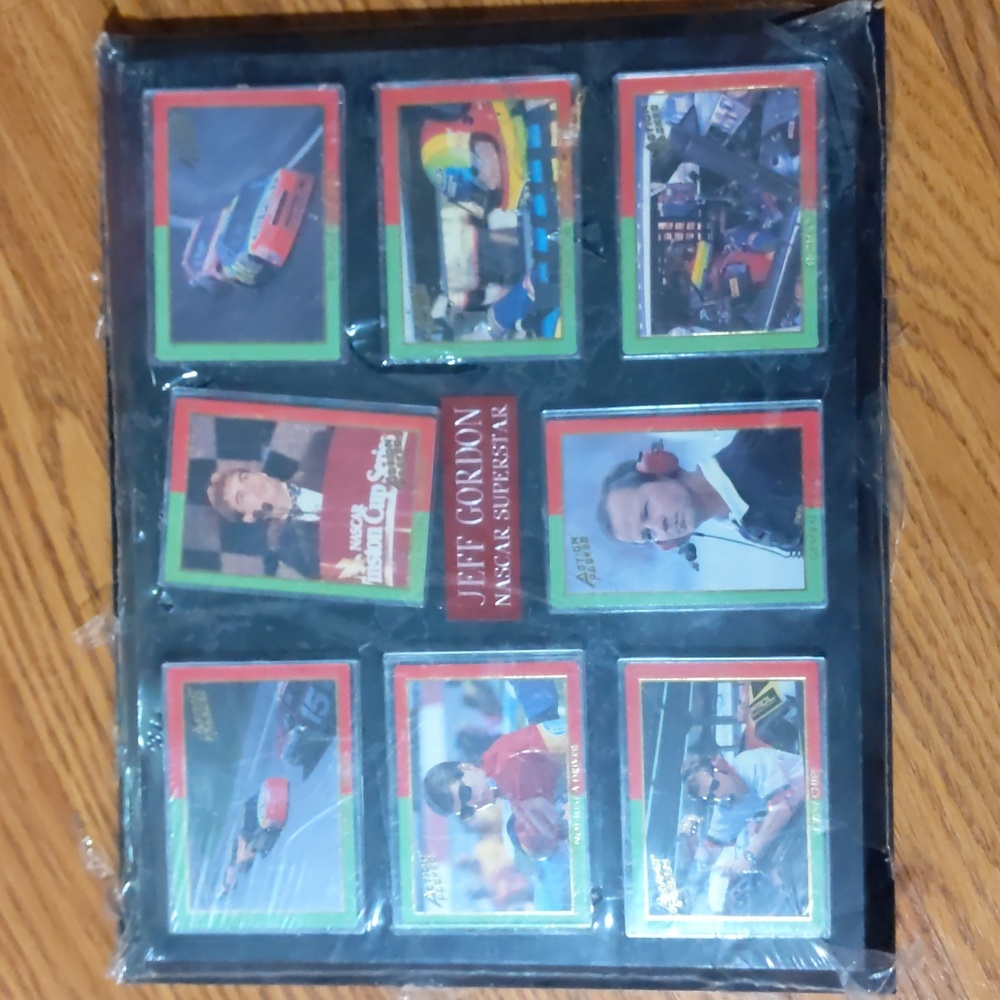Jeff Gordon, NASCAR superstar, framed cards.